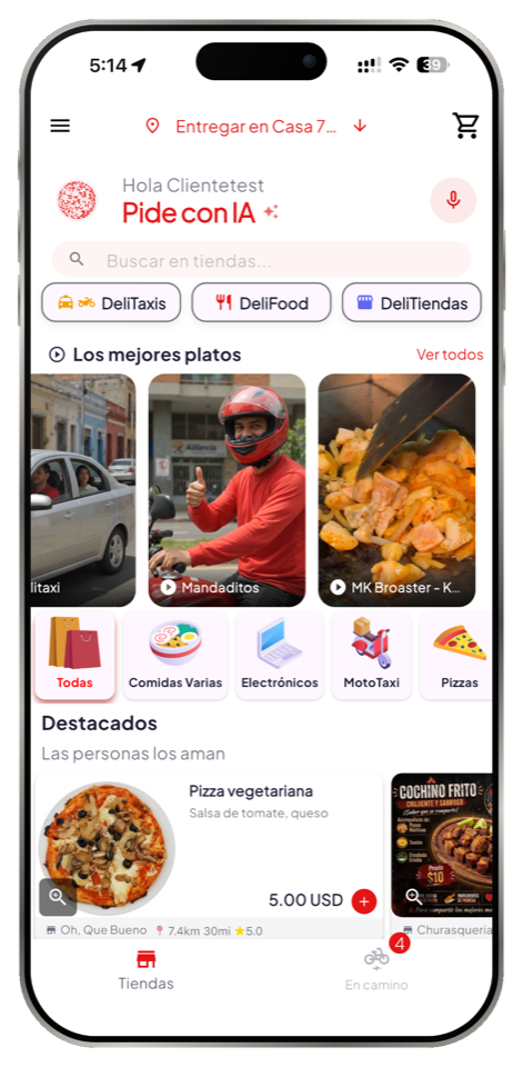 Deliservy — comida, mercado y taxi en una sola app